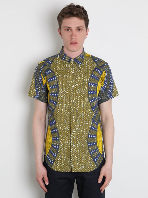 Woolrich Woolen Mills Men's Half Sleeve African Print Shirt