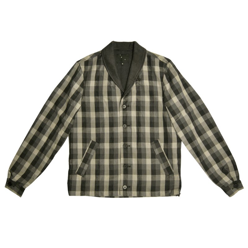 YMC Linen Cotton Plaid Shawl Jacket